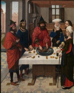 Das Passahfest, Detail vom Altarbild des Heiligen Sakraments, ca. 1464-68 (Detail) von Dirck Bouts