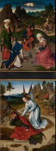 Das Sammeln des Manna und Elias in der Wüste, vom Altarbild des Heiligen Sakraments, ca. 1464-68 von Dirck Bouts