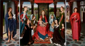 Die Jungfrau und das Kind mit Heiligen und Stiftern Das Donne-Triptychon
