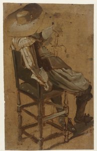 Sitzender Mann mit Schwert von Dirck Hals