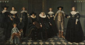 Porträt der Familie von Dirck Bas Jacobsz, Bürgermeister von Amsterdam, 1634-35 von Dirck Santvoort