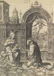 St. Bernhard, das Christkind anbetend, 5. Oktober 1524 von Dirck Vellert