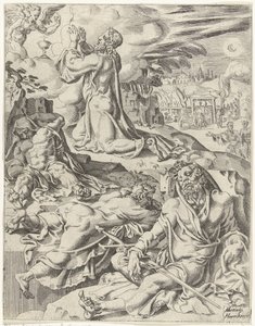 Christus im Garten Gethsemane (Val und die Erlösung der Menschheit durch das Leben und die Passion Christi) von Dirck Volckertsz. Coornhert (attributed to)