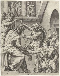 Christus wird mit der Dornenkrone gekrönt von Dirck Volckertsz. Coornhert (attributed to)