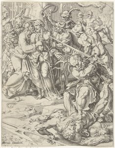 Judaskuss und Verhaftung Christi von Dirck Volckertsz. Coornhert (attributed to)