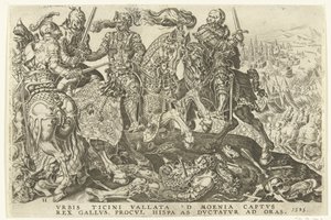 Gefangennahme von Franz I. während der Schlacht von Pavia, 1525 (Siege von Karl V.) von Dirck Volckertsz. Coornhert (possibly)