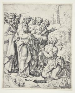 Christus und die kanaanäische Frau von Dirck Volckertsz. Coornhert