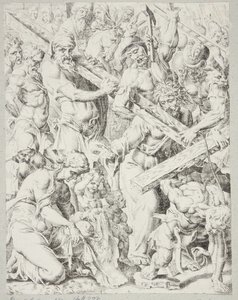 Christus trägt das Kreuz und das Wunder des Veronikatuchs von Dirck Volckertsz. Coornhert