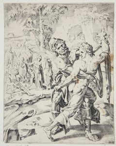 Jakob kämpft mit dem Engel von Dirck Volckertsz. Coornhert