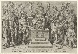 Kaiser Karl V. umgeben von seinen besiegten Gegnern (Overwinningen van Karel V)