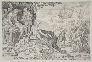 Die kaiserlichen Truppen bringen Zivilisation zu den Indianern von Dirck Volckertsz. Coornhert
