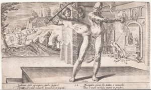 Das rebellische Volk zerstört die Ikonen und vertreibt den Klerus von Dirck Volckertsz. Coornhert