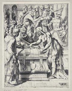 Das Scherflein der Witwe von Dirck Volckertsz. Coornhert