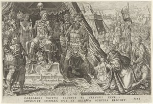 Wilhelm II., Herzog von Geldern, unterwirft sich der Autorität von Karl V., 1543 von Dirck Volckertsz. Coornhert