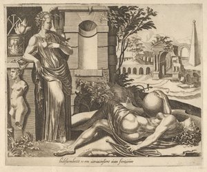 Geduld als Sieger über das Schicksal aus Sechs Sprüche über das Schicksal (ca. 1560) von Dirck Volkertsen Coornhert