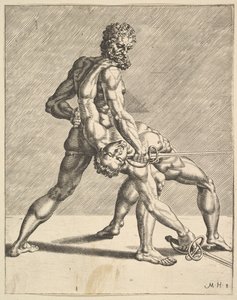 Zwei Fechter, aus Fechter, Platte 8, 1552