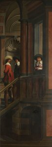 Eine siebenteilige dekorative Sequenz: Eine Außentreppe von Dirck van Delen