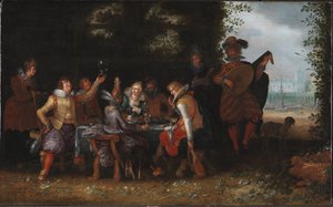 Christus heilt am Teich Bethesda von Dirck van Delen