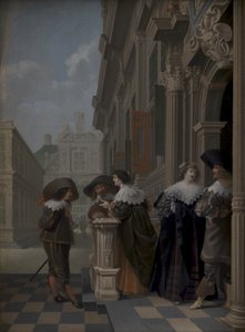 Gespräch vor einem Palast von Dirck van Delen