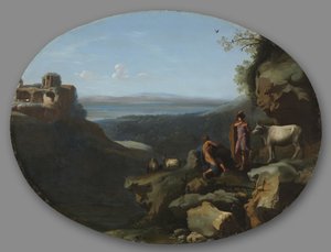 Merkur und Argus in einer Landschaft, um 1635 von Dirck van der Lisse