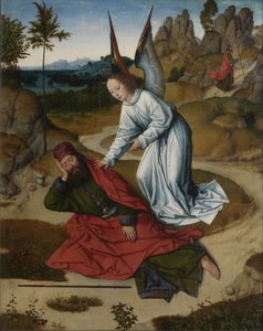 Das letzte Abendmahl Altarbild: Elija in der Wüste rechter Flügel, 1464-1468 von Dirk Bouts