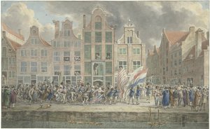 Anti-englische Demonstration in Rotterdam, 2. März 1781 von Dirk Langendijk (signed by artist)