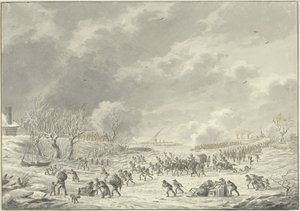 Die Franzosen überqueren die Waal bei Bommel, Januar 1795