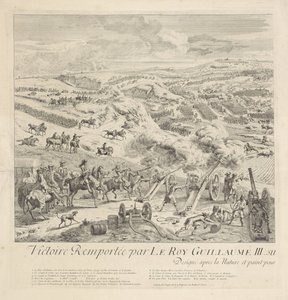 Schlacht bei Drogheda an der Boyne, 1. Juli 1690 (linkes Blatt) von Dirk Maas
