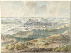Ansicht von Namur von Osten während der Belagerung von 1695