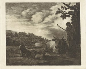 Landschaft mit einem Hirten von Dirk van der Toorn