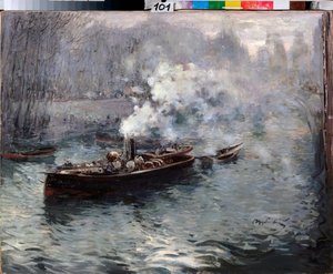 Ein Dampfschiff von Dmitri Anfimovich Shcherbinovsky