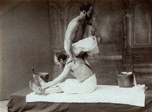 Das orientalische Bad. Massage, 1880er Jahre