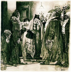 Illustration zur Komödie Woe from Wit von Alexander Griboyedov, 1912