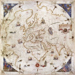 Portolan-Karte der Welt, 1519 von Dolfin Bonaldo