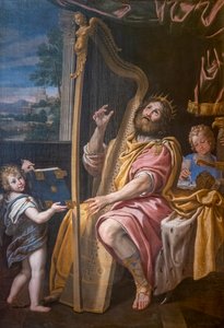 König David spielt die Harfe, Domenico Zampieri, bekannt als der Dominiquin