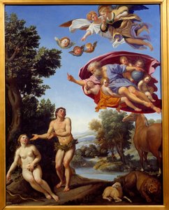 Gott tadelt Adam und Eva von Domenichino