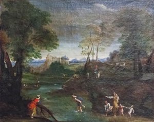 Landschaft mit Furt von Domenichino (1581 1641)