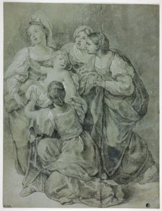 Gruppe von vier Frauen und Kind von Domenichino