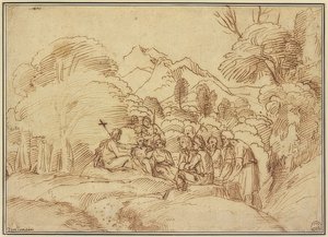 Johannes predigt in der Wüste