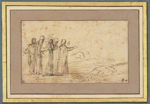 Maria mit vier heiligen Frauen in Landschaft von Domenichino