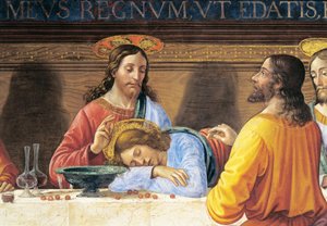 Florenz, Refektorium des Klosters San Marco, Jesus und St. Johannes (Detail) von Domenico Ghirlandaio
