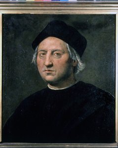 Porträt von Christoph Kolumbus - zugeschrieben Ghirlandaio, Schifffahrtsmuseum von Genua - Pegli von Domenico (attr.to) Ghirlandaio