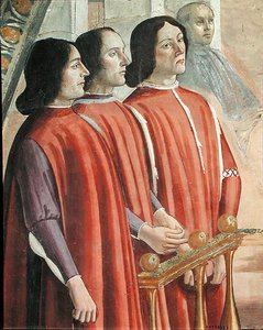 Mitglieder der Familie Sassetti (Detail) von Domenico Ghirlandaio