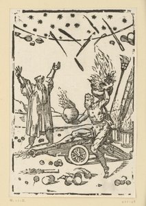 Das fertige Geschütz als Ergebnis des Gusses; zugleich eine Darstellung der Pulverwirkung. Aus der Folge "De re metallica". von Domenico Beccafumi