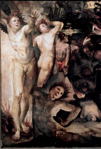 Der Erzengel Michael vertreibt die rebellischen Engel (Detail) von Domenico Beccafumi