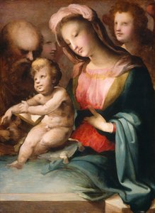 Die Heilige Familie mit Engeln