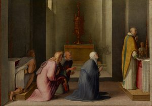 Die wunderbare Kommunion der Heiligen Katharina von Siena von Domenico Beccafumi