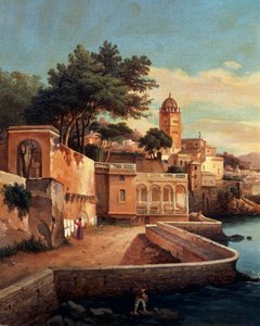 Blick auf Genua von den Gärten des Palazzo Doria Pamphilj von Domenico Cambiaso