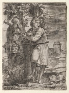 Hirte und alter Krieger von Domenico Campagnola