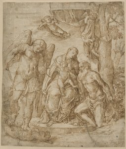 Die Jungfrau und das Kind mit den Heiligen Michael und Jerome, um 1520-25